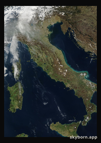 The Earth on 12 March 2002 · Italy and the Adriatic