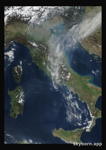 The Earth on 1 April 2002 · Italy and the Adriatic