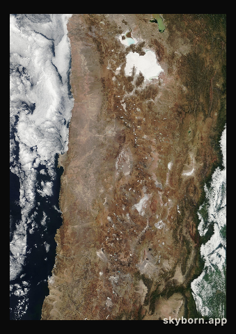 The Earth on 2 April 2002 · Atacama and the Andes