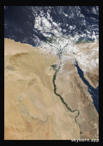 The Earth on 3 April 2002 · Nile Delta and Sinai