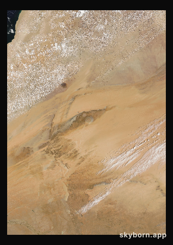 The Earth on 11 April 2002 · Eye of the Sahara, Mauritania