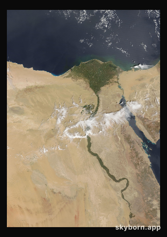The Earth on 14 April 2002 · Nile Delta and Sinai