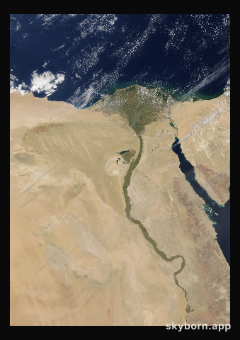 The Earth on 27 April 2002 · Nile Delta and Sinai