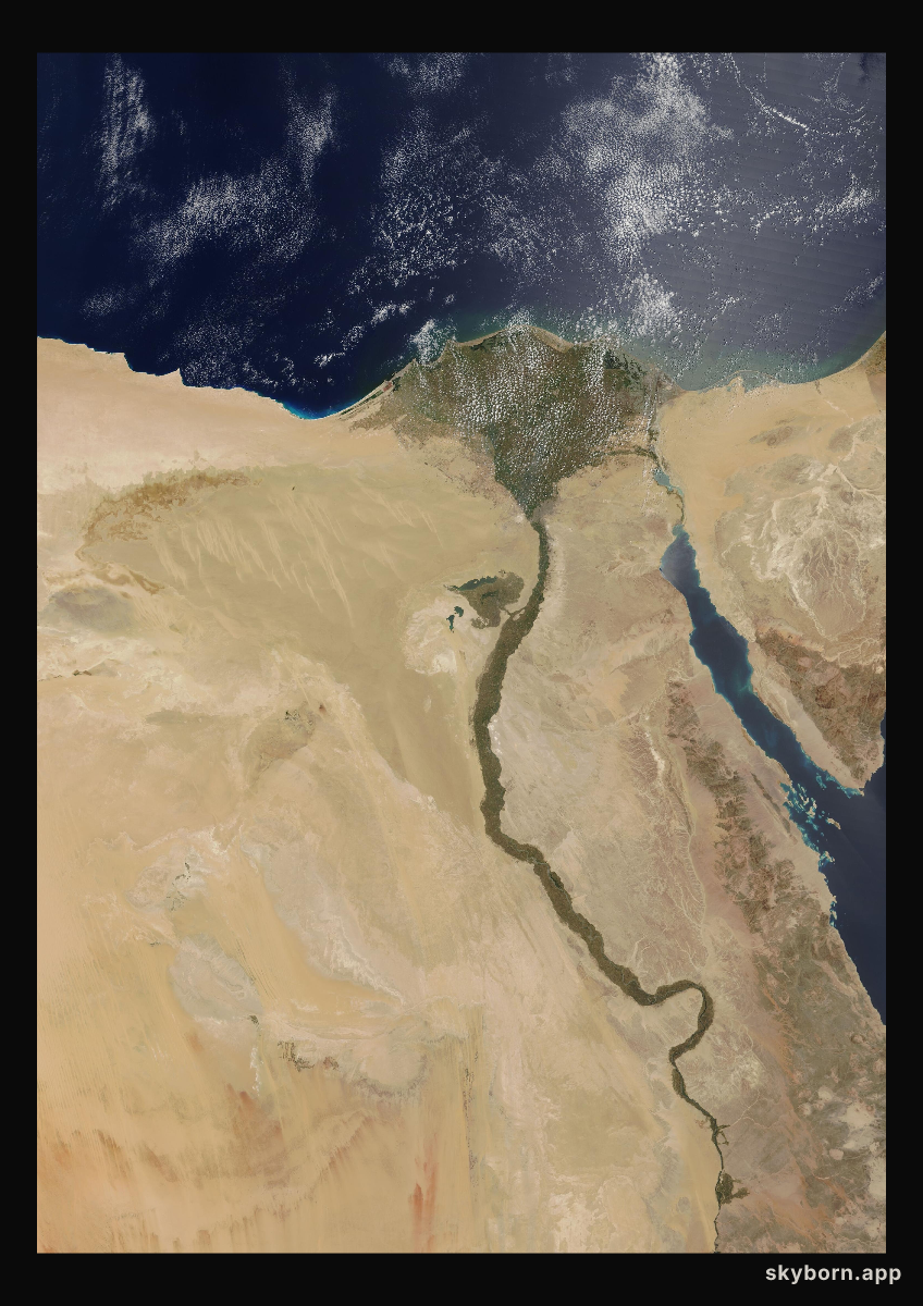 The Earth on 30 April 2002 · Nile Delta and Sinai