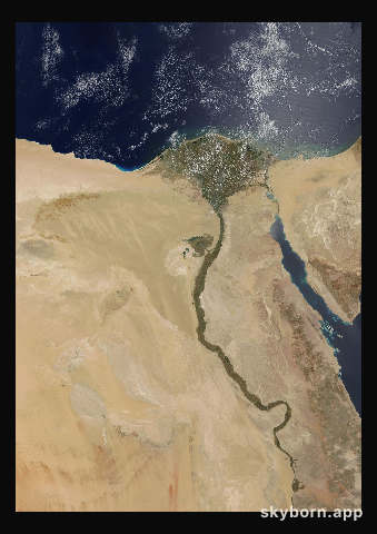 The Earth on 30 April 2002 · Nile Delta and Sinai