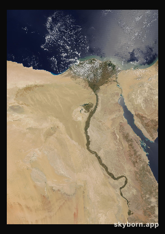 The Earth on 16 May 2002 · Nile Delta and Sinai