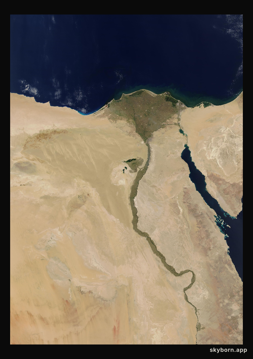 The Earth on 20 May 2002 · Nile Delta and Sinai