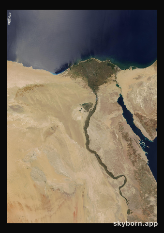 The Earth on 21 May 2002 · Nile Delta and Sinai