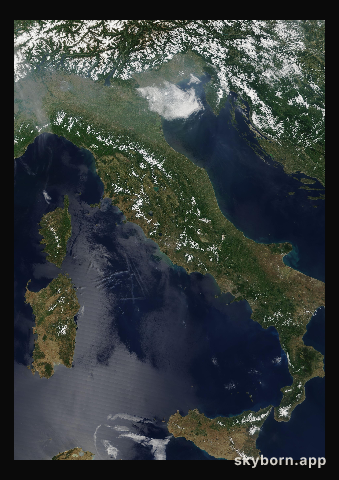 The Earth on 1 June 2002 · Italy and the Adriatic