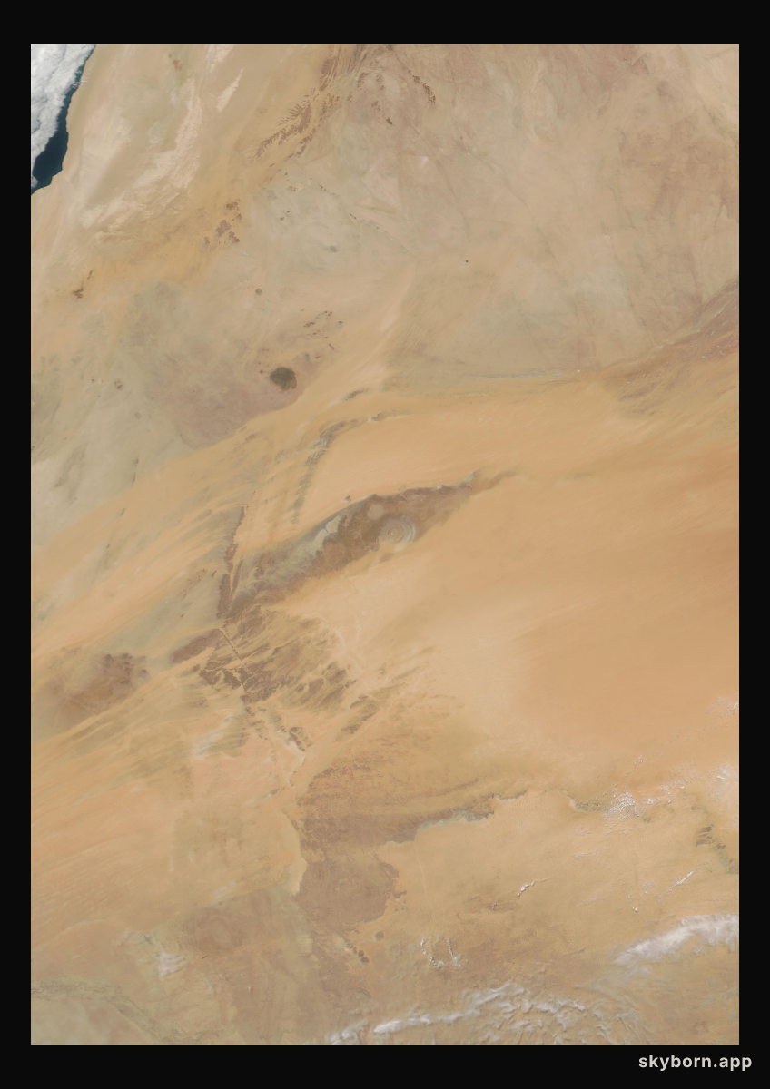 The Earth on 11 June 2002 · Eye of the Sahara, Mauritania