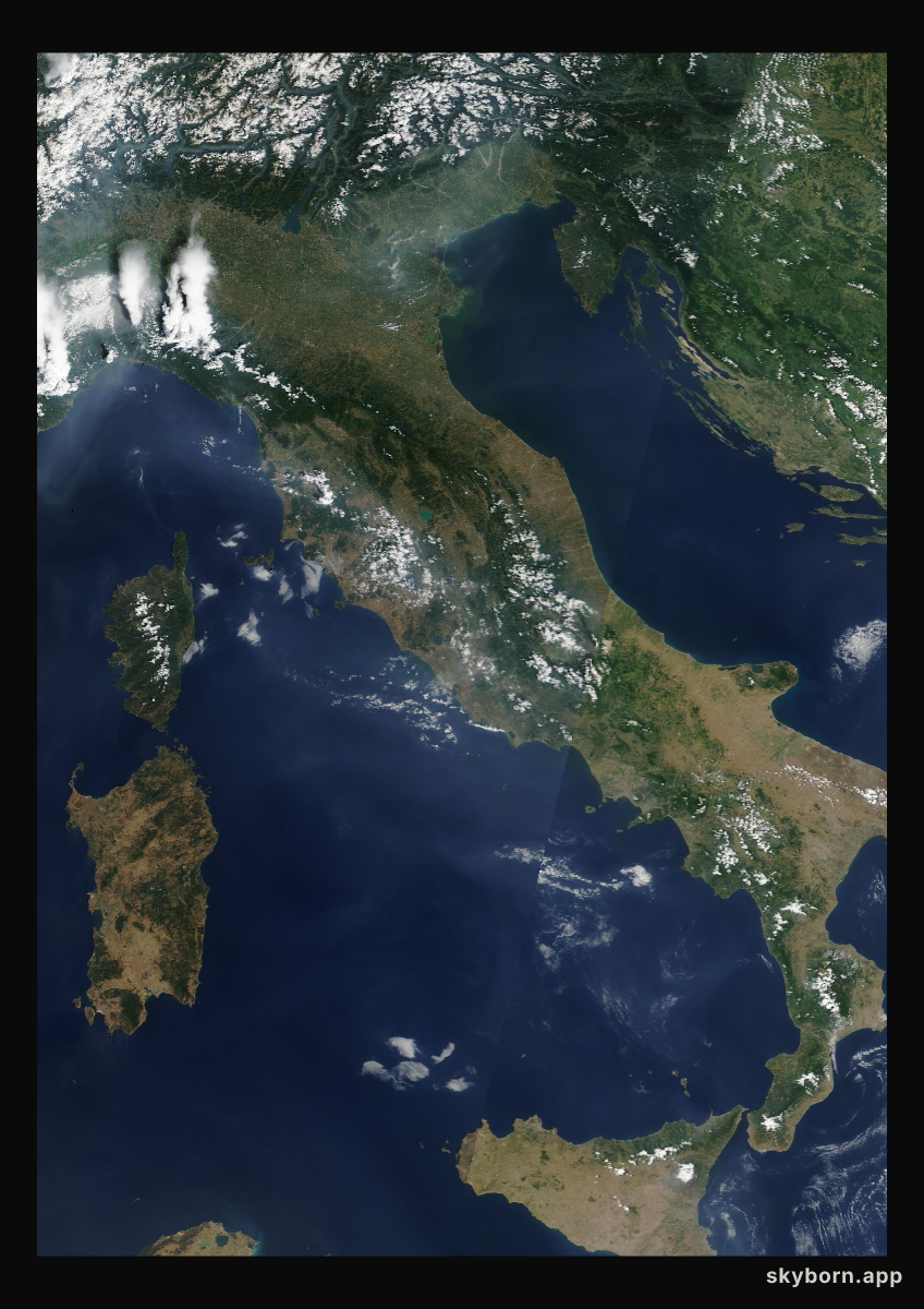 The Earth on 20 June 2002 · Italy and the Adriatic