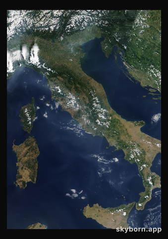 The Earth on 20 June 2002 · Italy and the Adriatic