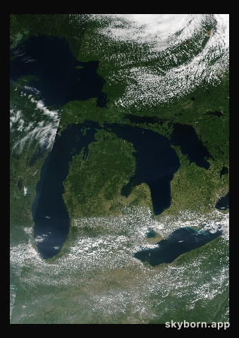 The Earth on 4 July 2002 · Great Lakes