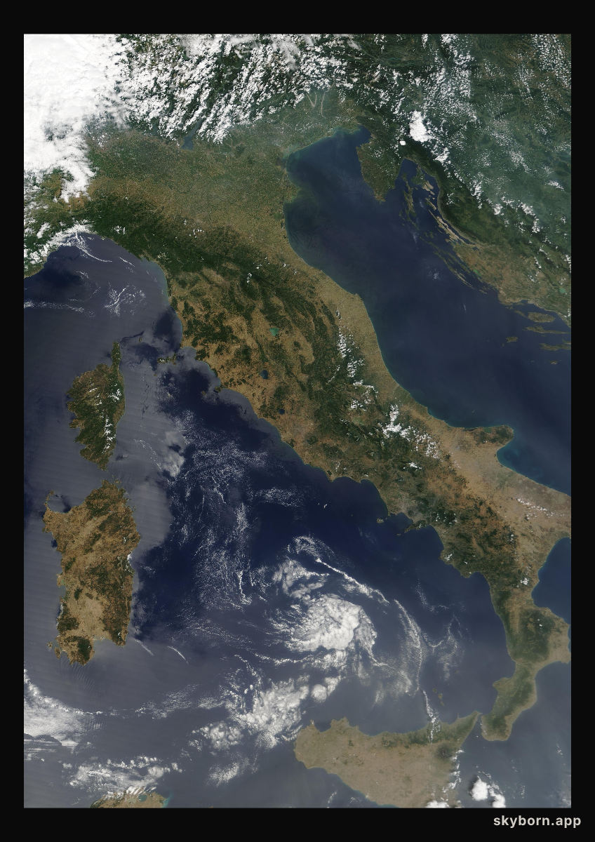 The Earth on 10 July 2002 · Italy and the Adriatic