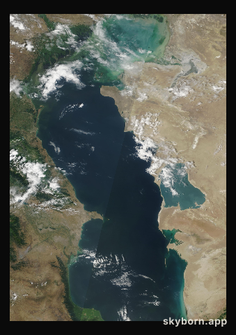 The Earth on 14 July 2002 · Caspian Sea