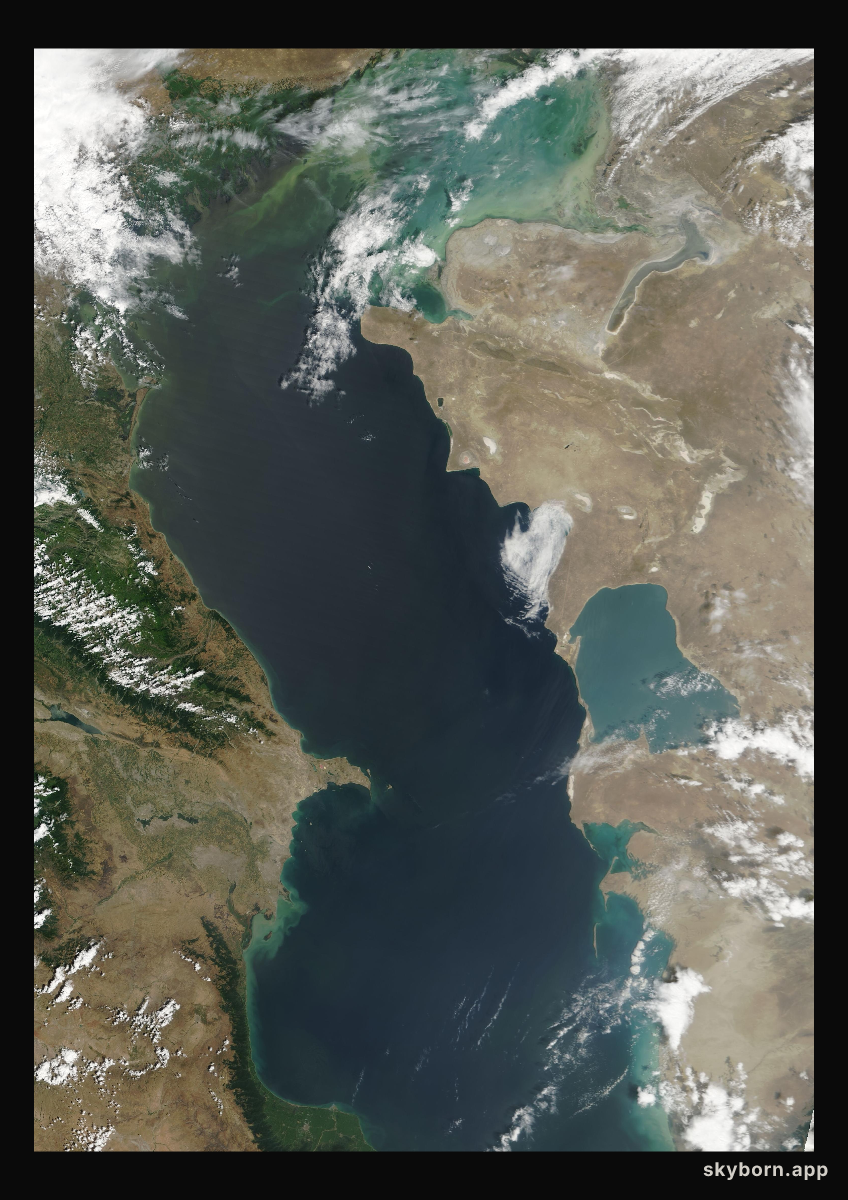 The Earth on 18 July 2002 · Caspian Sea