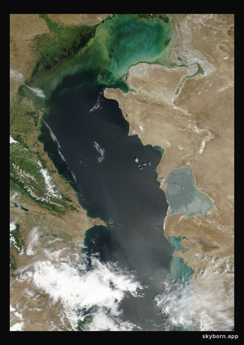 The Earth on 22 July 2002 · Caspian Sea