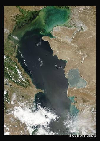 The Earth on 22 July 2002 · Caspian Sea