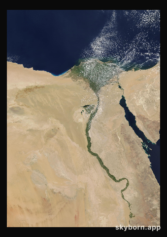The Earth on 23 July 2002 · Nile Delta and Sinai