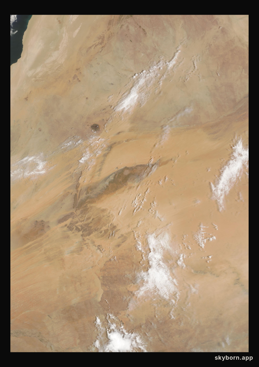 The Earth on 1 August 2002 · Eye of the Sahara, Mauritania