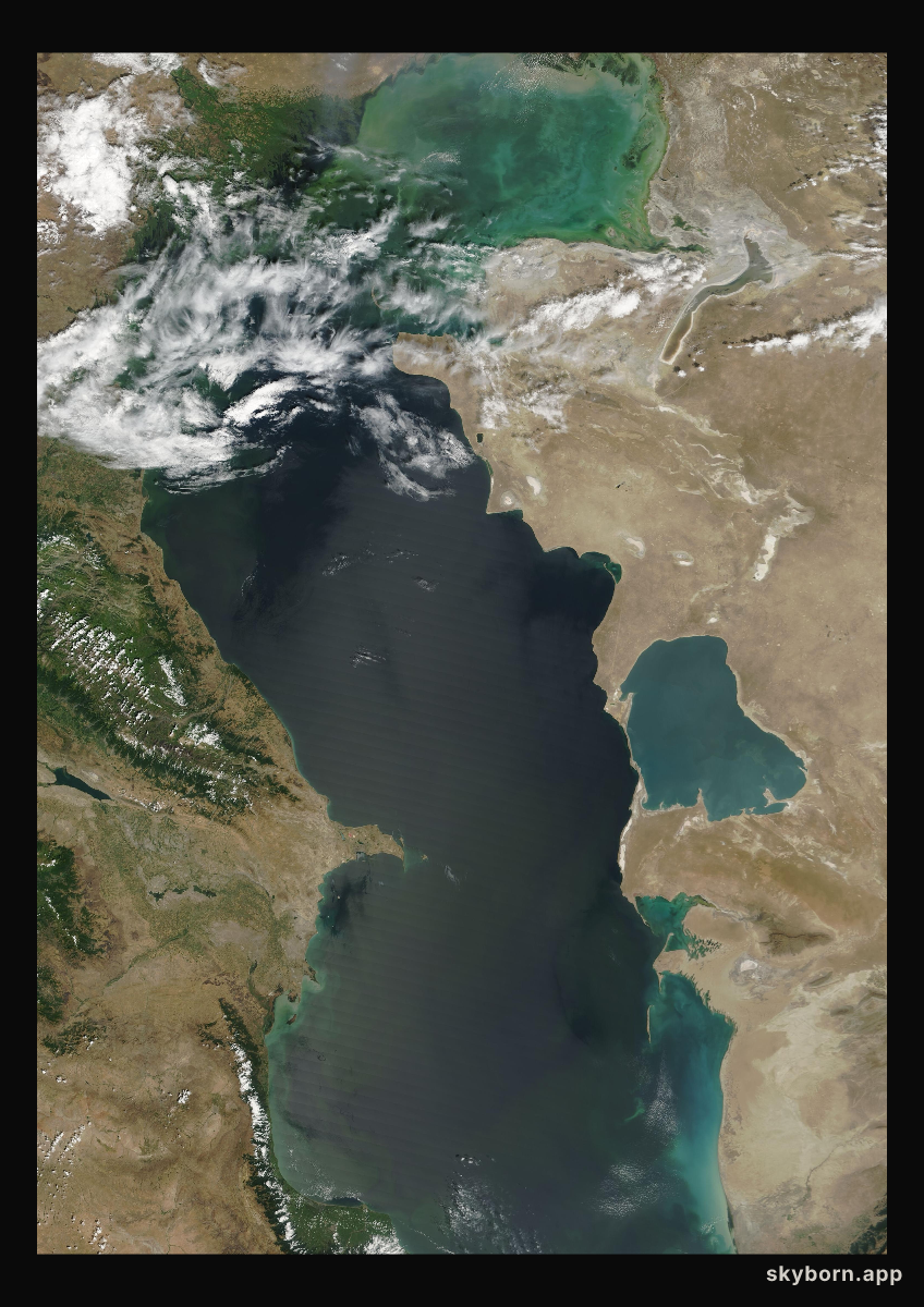 The Earth on 5 August 2002 · Caspian Sea