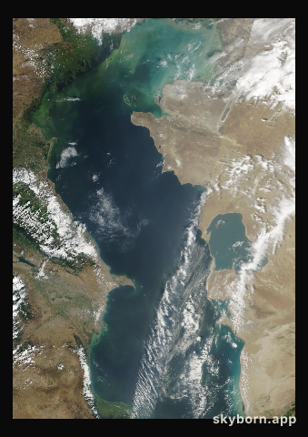 The Earth on 8 August 2002 · Caspian Sea