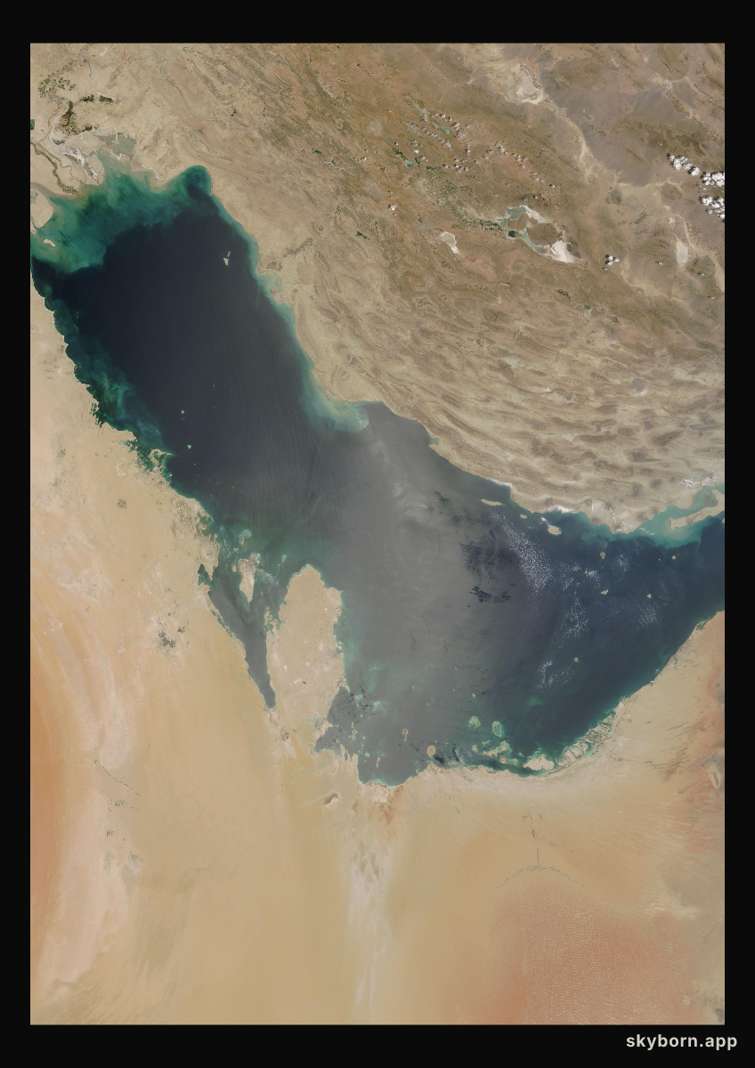 The Earth on 9 August 2002 · Persian Gulf