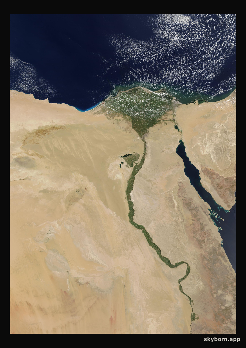 The Earth on 15 August 2002 · Nile Delta and Sinai