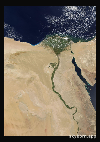 The Earth on 15 August 2002 · Nile Delta and Sinai