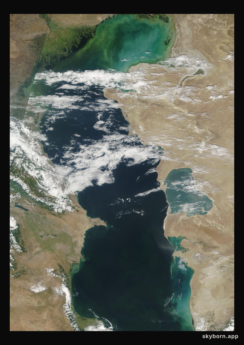 The Earth on 20 August 2002 · Caspian Sea