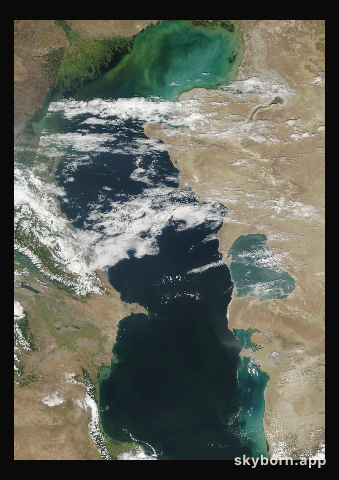 The Earth on 20 August 2002 · Caspian Sea
