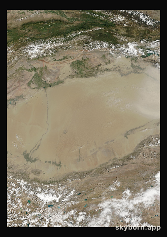 The Earth on 27 August 2002 · Taklamakan Desert
