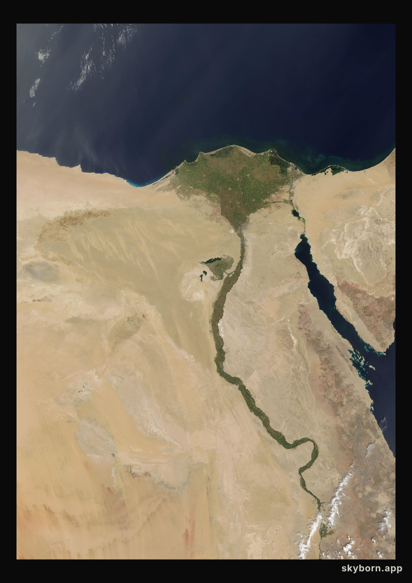 The Earth on 16 September 2002 · Nile Delta and Sinai