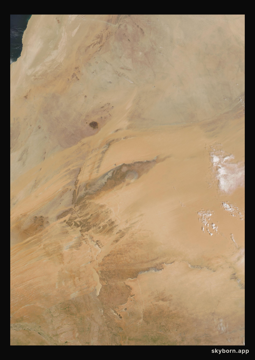 The Earth on 4 October 2002 · Eye of the Sahara, Mauritania