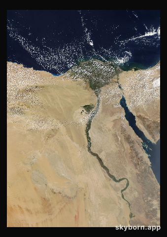 The Earth on 21 October 2002 · Nile Delta and Sinai