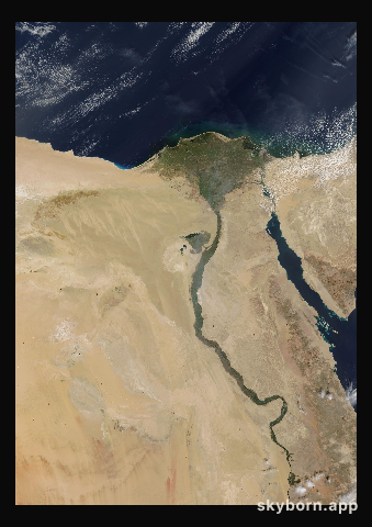 The Earth on 25 October 2002 · Nile Delta and Sinai