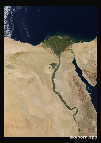 The Earth on 19 November 2002 · Nile Delta and Sinai