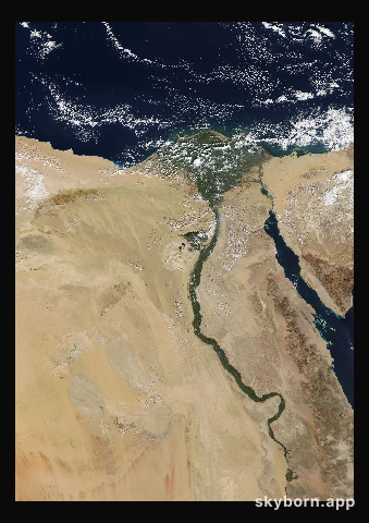 The Earth on 24 November 2002 · Nile Delta and Sinai