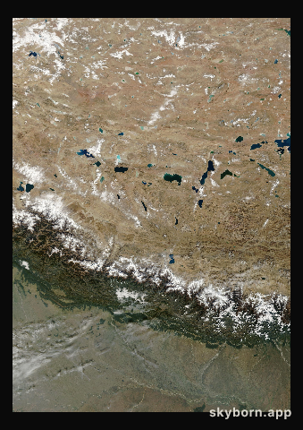 The Earth on 30 November 2002 · Himalaya and Tibet