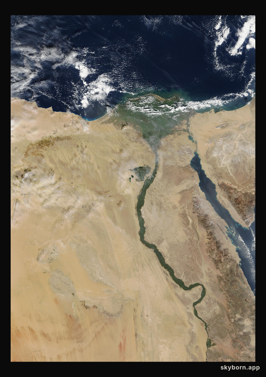 The Earth on 1 December 2002 · Nile Delta and Sinai