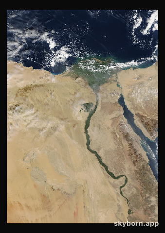 The Earth on 1 December 2002 · Nile Delta and Sinai