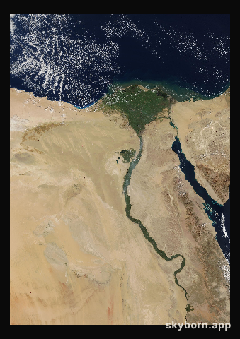 The Earth on 12 December 2002 · Nile Delta and Sinai