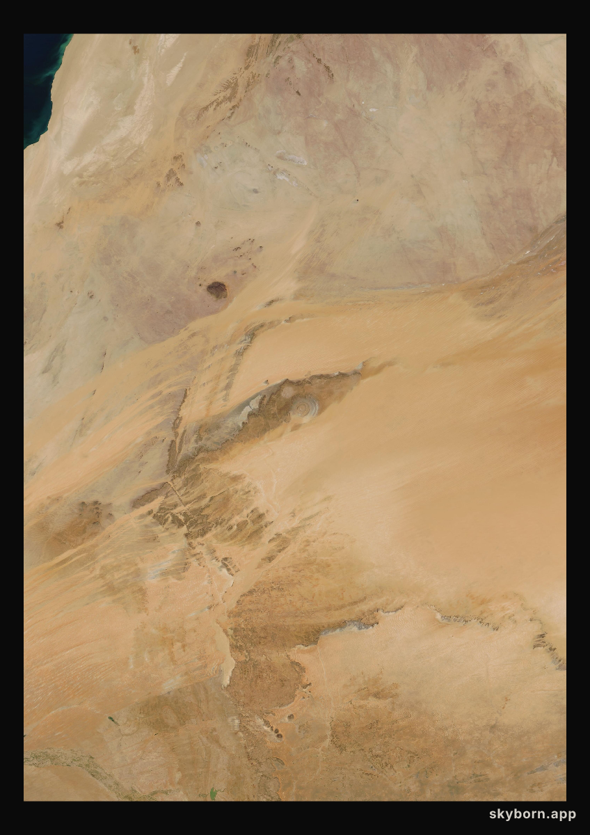 The Earth on 25 December 2002 · Eye of the Sahara, Mauritania