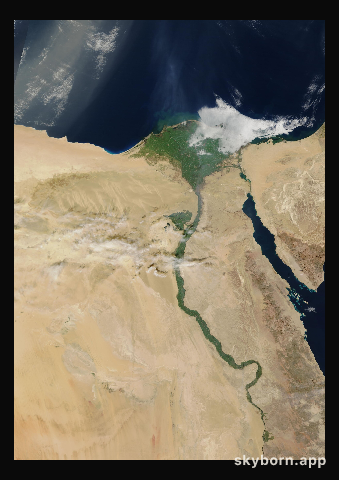 The Earth on 8 January 2003 · Nile Delta and Sinai