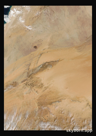 The Earth on 10 January 2003 · Eye of the Sahara, Mauritania