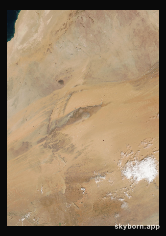 The Earth on 19 January 2003 · Eye of the Sahara, Mauritania