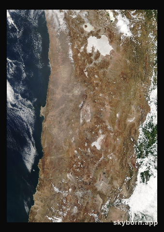 The Earth on 22 January 2003 · Atacama and the Andes