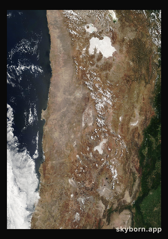 The Earth on 2 February 2003 · Atacama and the Andes
