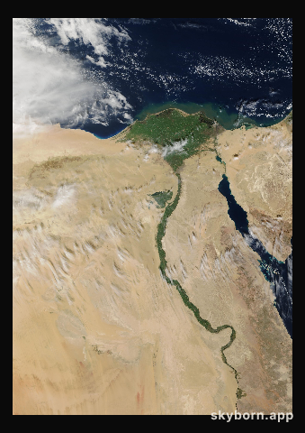 The Earth on 16 February 2003 · Nile Delta and Sinai