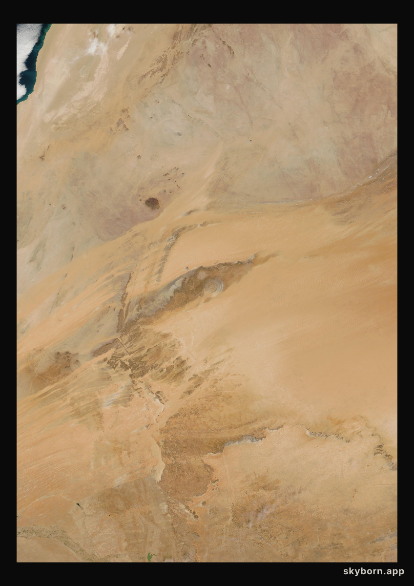 The Earth on 20 February 2003 · Eye of the Sahara, Mauritania
